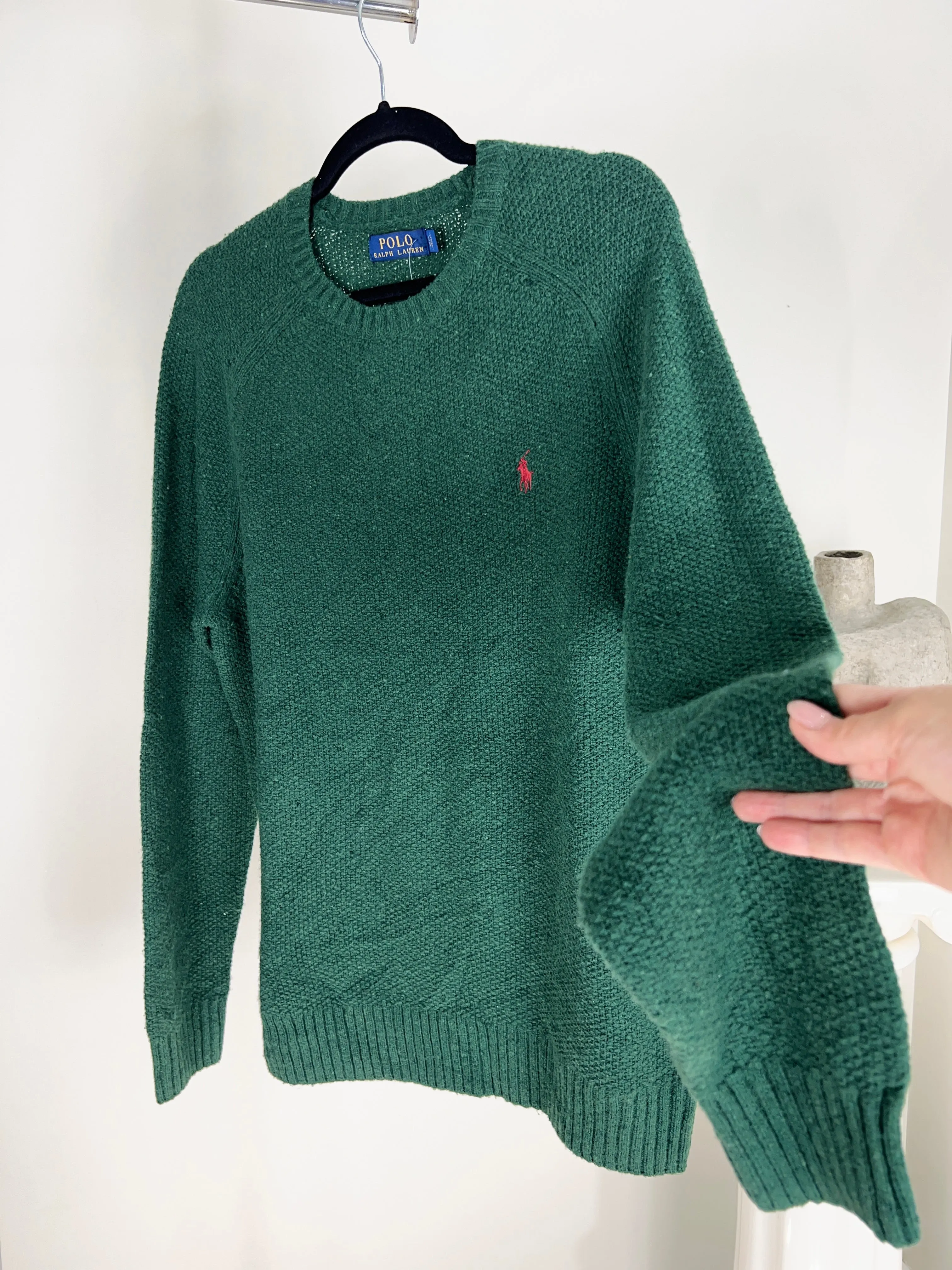 VINTAGE RALPH LAUREN GREEN KNIT SWEATER