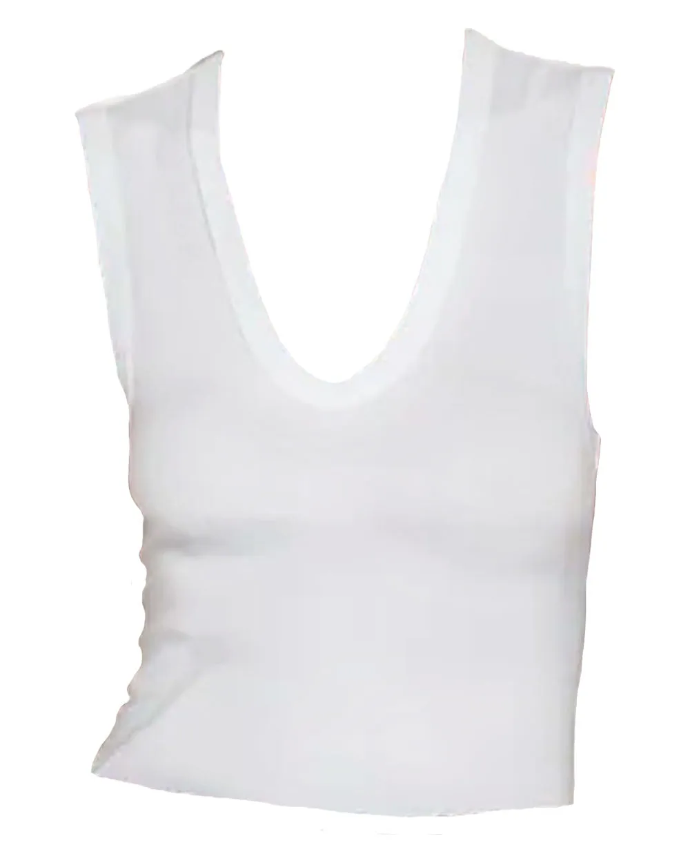 White Essential Sleeveless U Neck