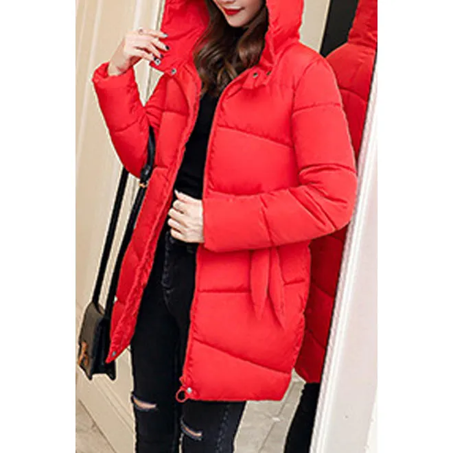 Women High Collar Thick Warm Padded Winter Jacket - WJC23668